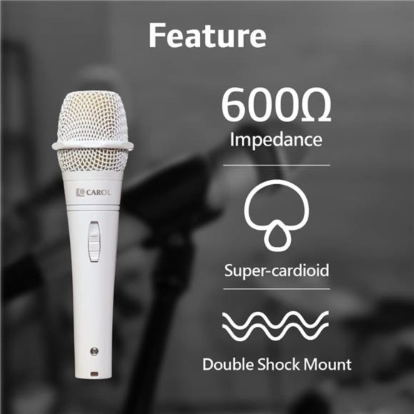 Dynamic Microphone with Super-Cardioid E dur-916S, (White Edition) - Picture 2 of 7